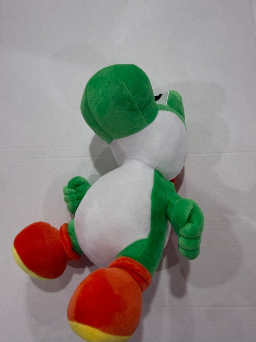 Green and White Yoshi Plush with Orange Shoes